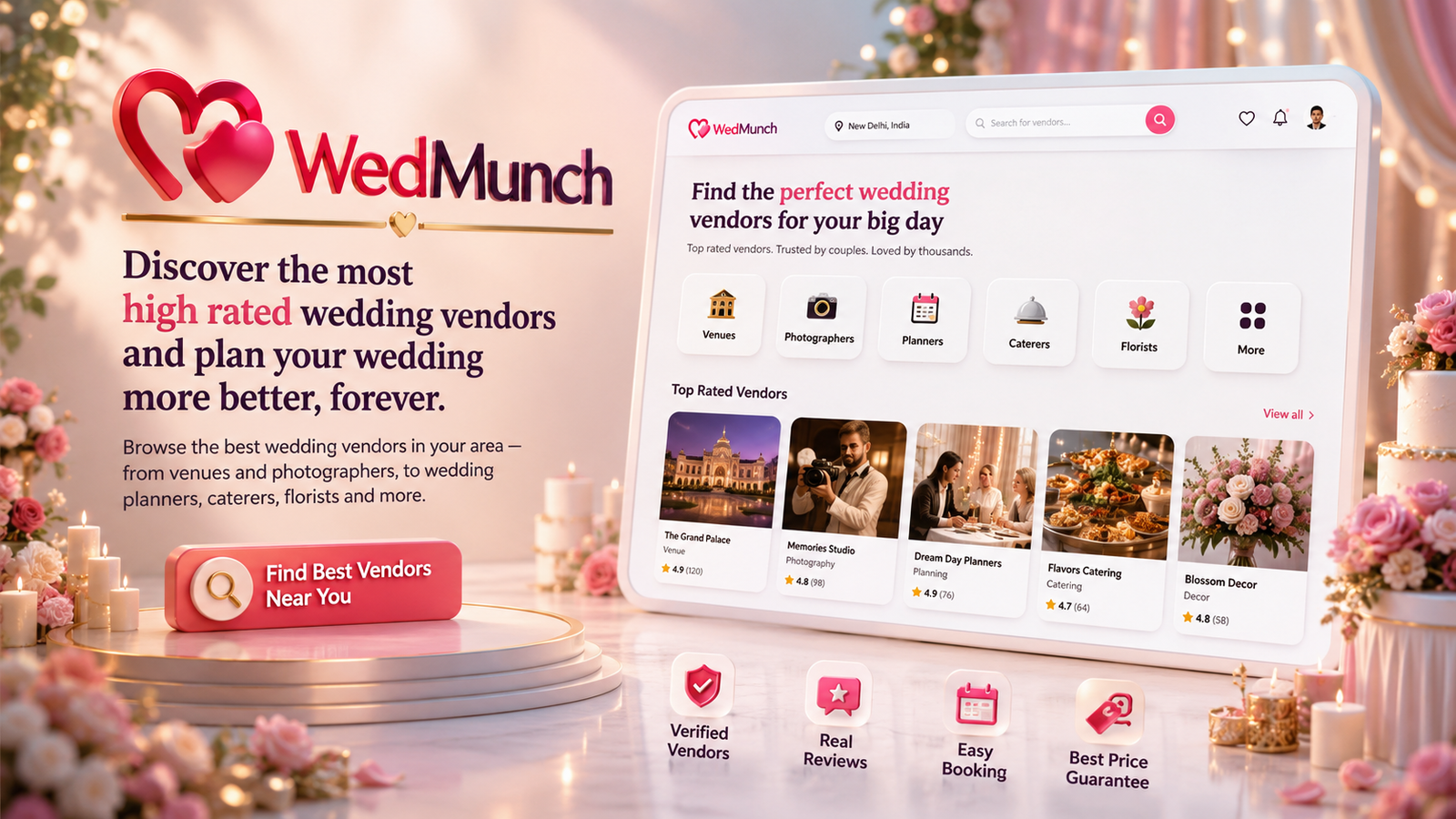 WedMunch – Discover the Most High-Rated Wedding Vendors & Plan Your Wedding Better, Forever